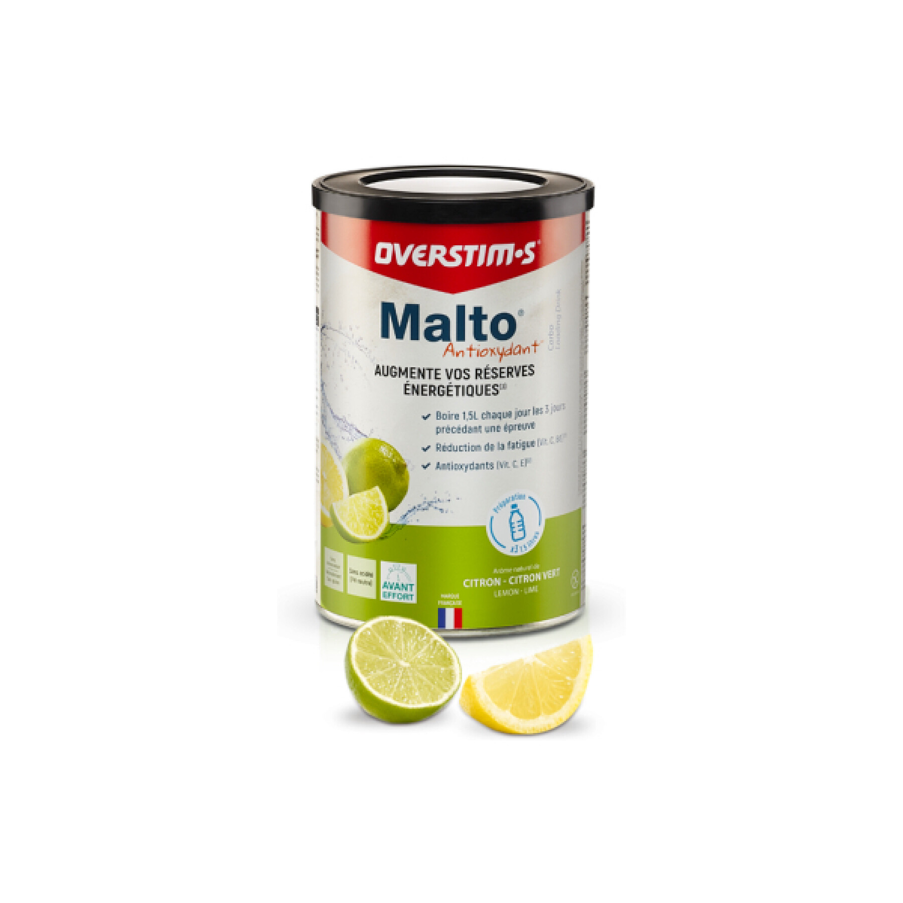 Bebida com sabor a limão Overstim Malto