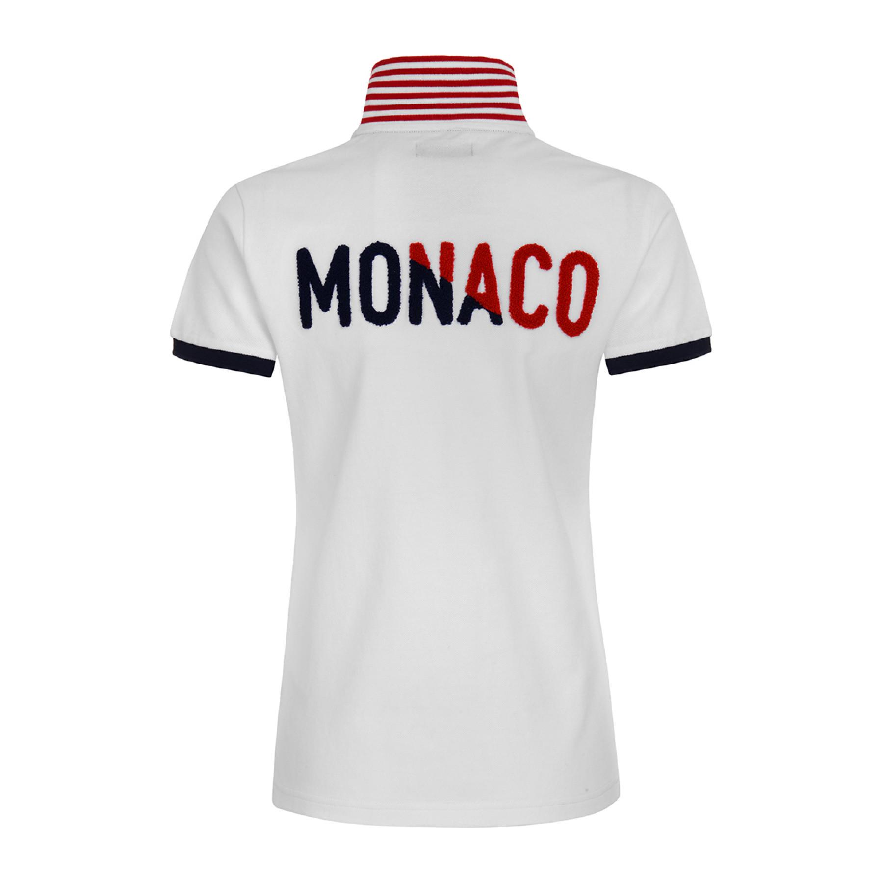 Camisa pólo feminina AS Monaco 2020/21 blanche