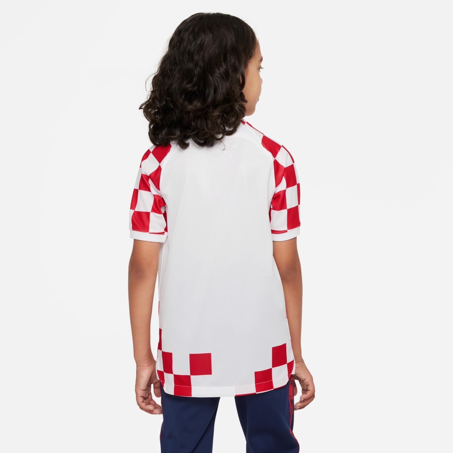 Camisola de casa para crianças do Campeonato do Mundo de 2022 Croatie