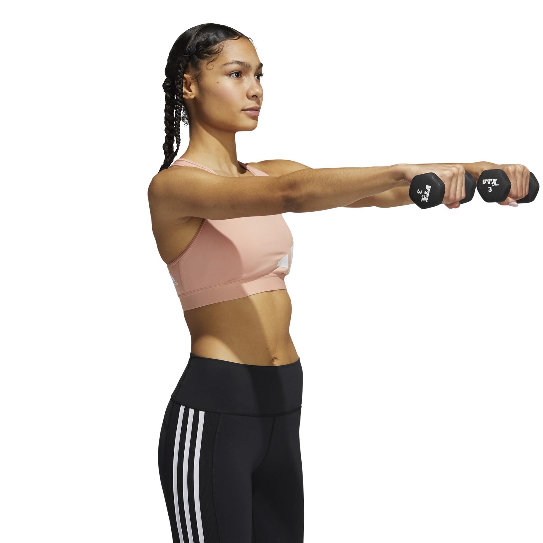 Soutien feminino adidas Believe This Medium-Support Workout Logo