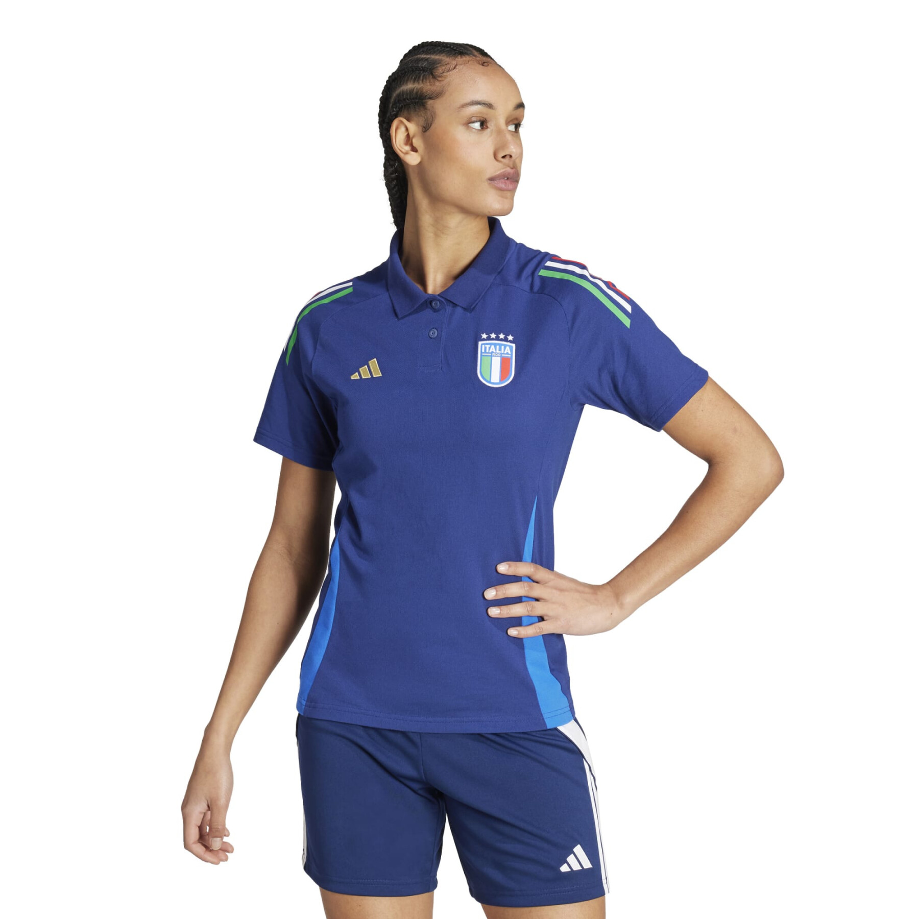Camisa pólo feminina Italie Tiro Euro 2024 Competition