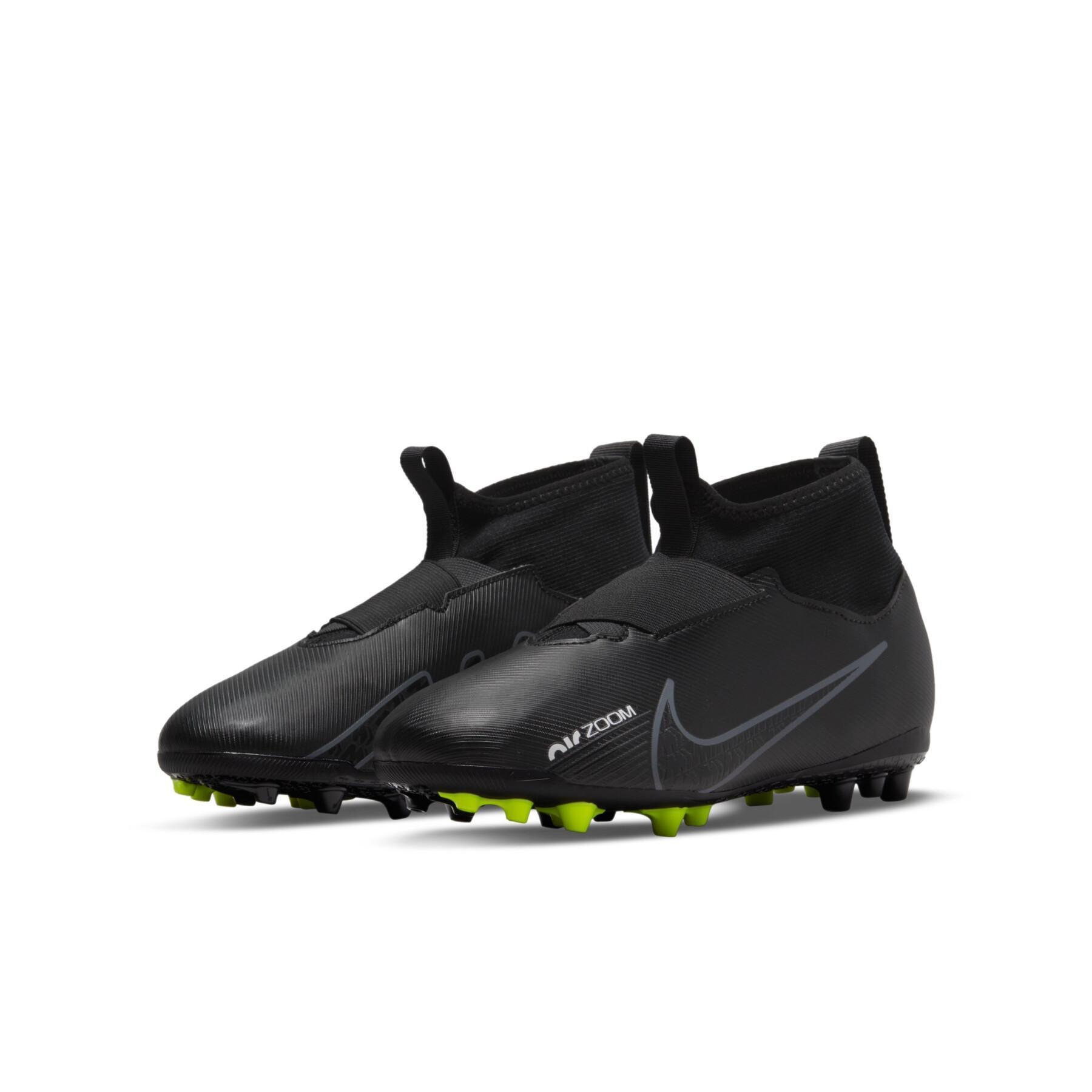Sapatos de futebol para crianças Nike Zoom Mercurial Superfly 9 Academy AG - Shadow Black Pack