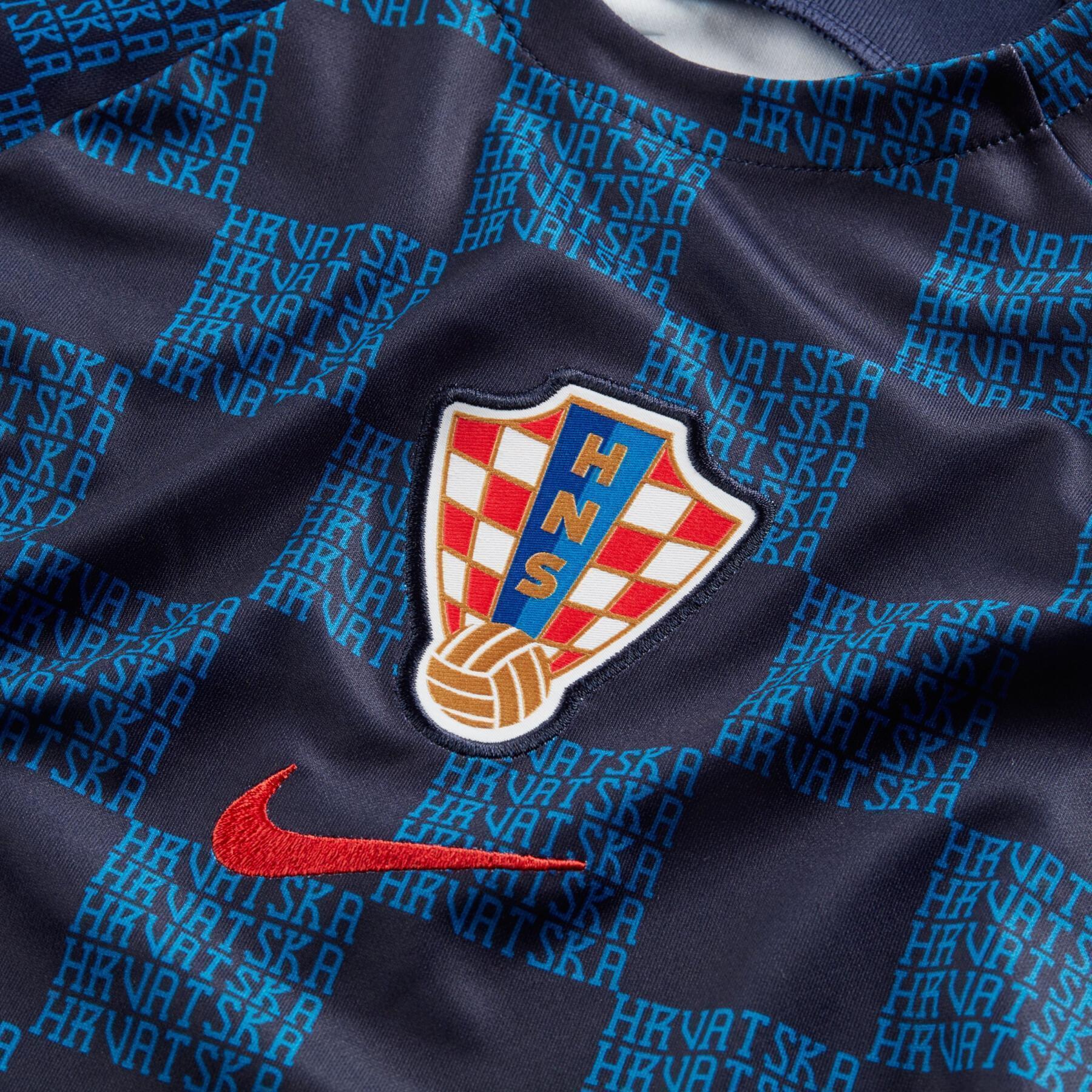 Camisola pré-jogo para crianças do Campeonato do Mundo de 2022 Croatie