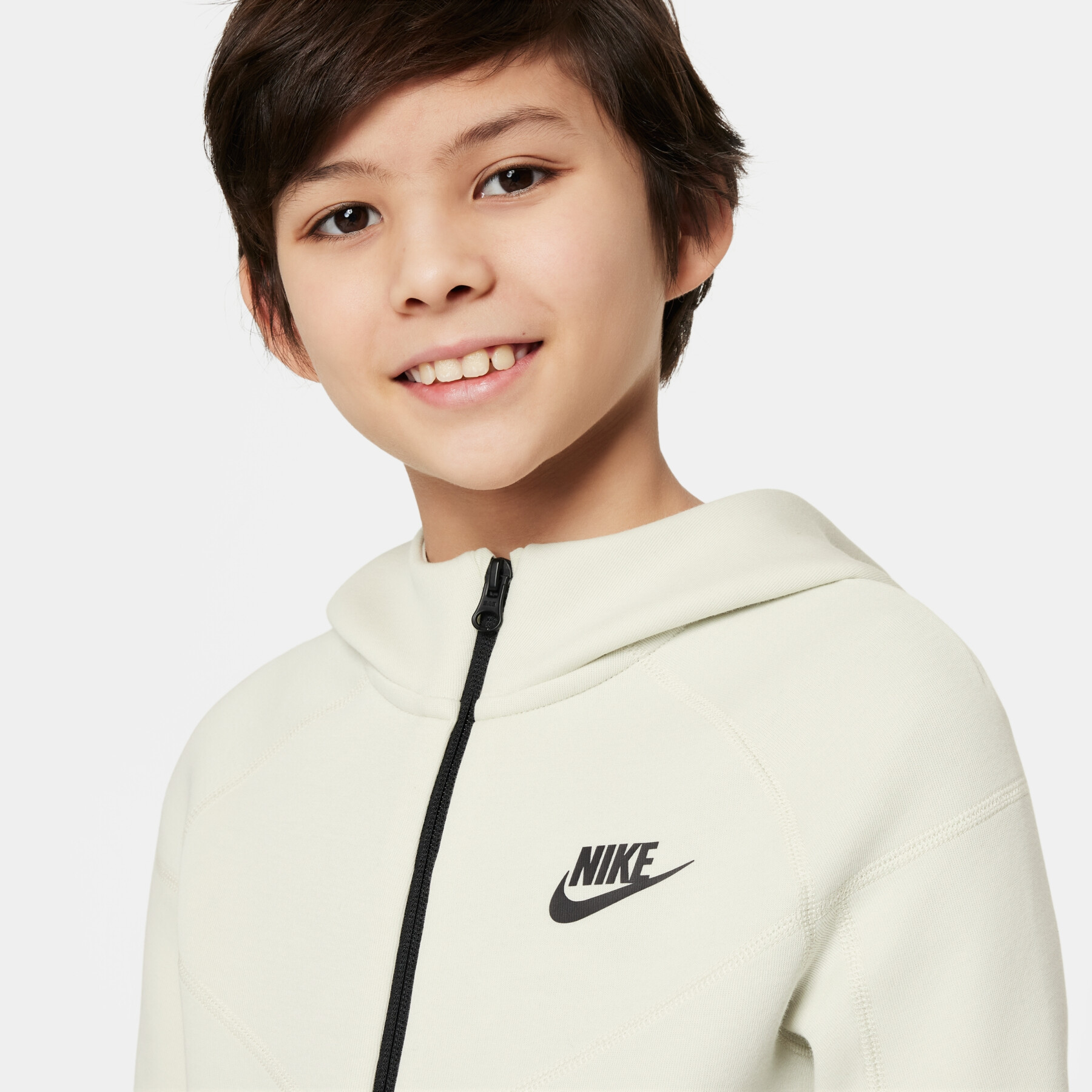 Casaco com capuz com fecho de correr para criança Nike Tech Fleece