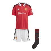 Mini kit doméstico para crianças Manchester United 2022/23