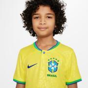 Camisola de casa para crianças do Campeonato do Mundo de 2022 Brésil